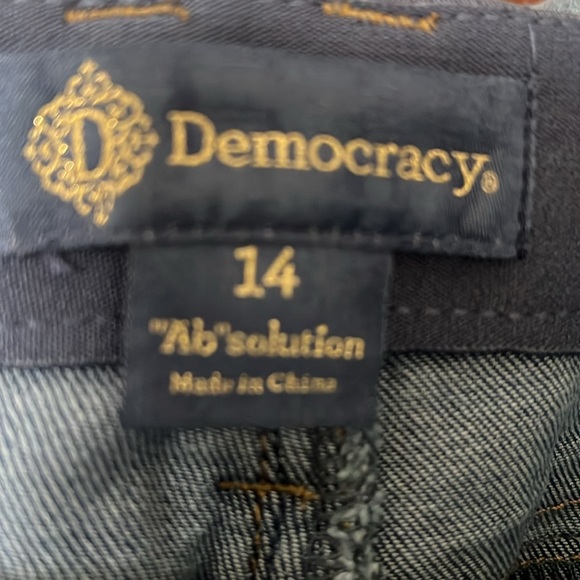 Democracy Ab"solution Mid Blue Kick Flare Jeans with Double Layer Fray Hem - Picture 7 of 8